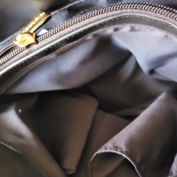 Authentic Diana Valentino Monogram Canvas & Leather Shoulder Handbag - Picture 7 of 8